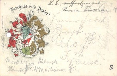 1908 Couleurkarte Hercynia Bonn